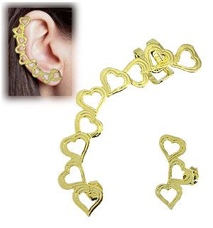 Brinco ear cuff folheado a ouro