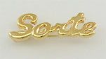 Broche folheado a ouro 18K escrito Sorte.