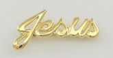 Broche folheado a ouro 18K escrito Jesus.